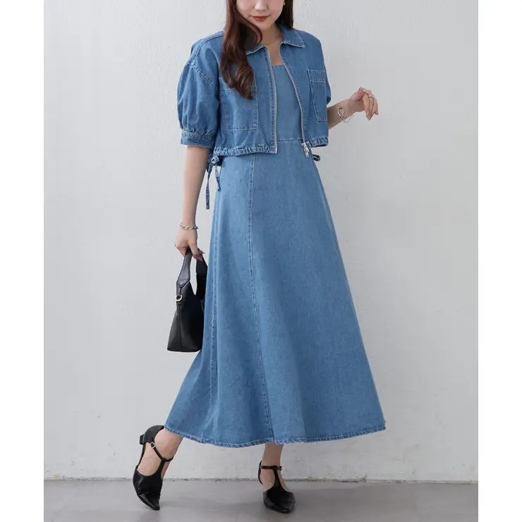 ODO 牛仔短外套＋吊帶連身裙套裝 SUMMER SALE
