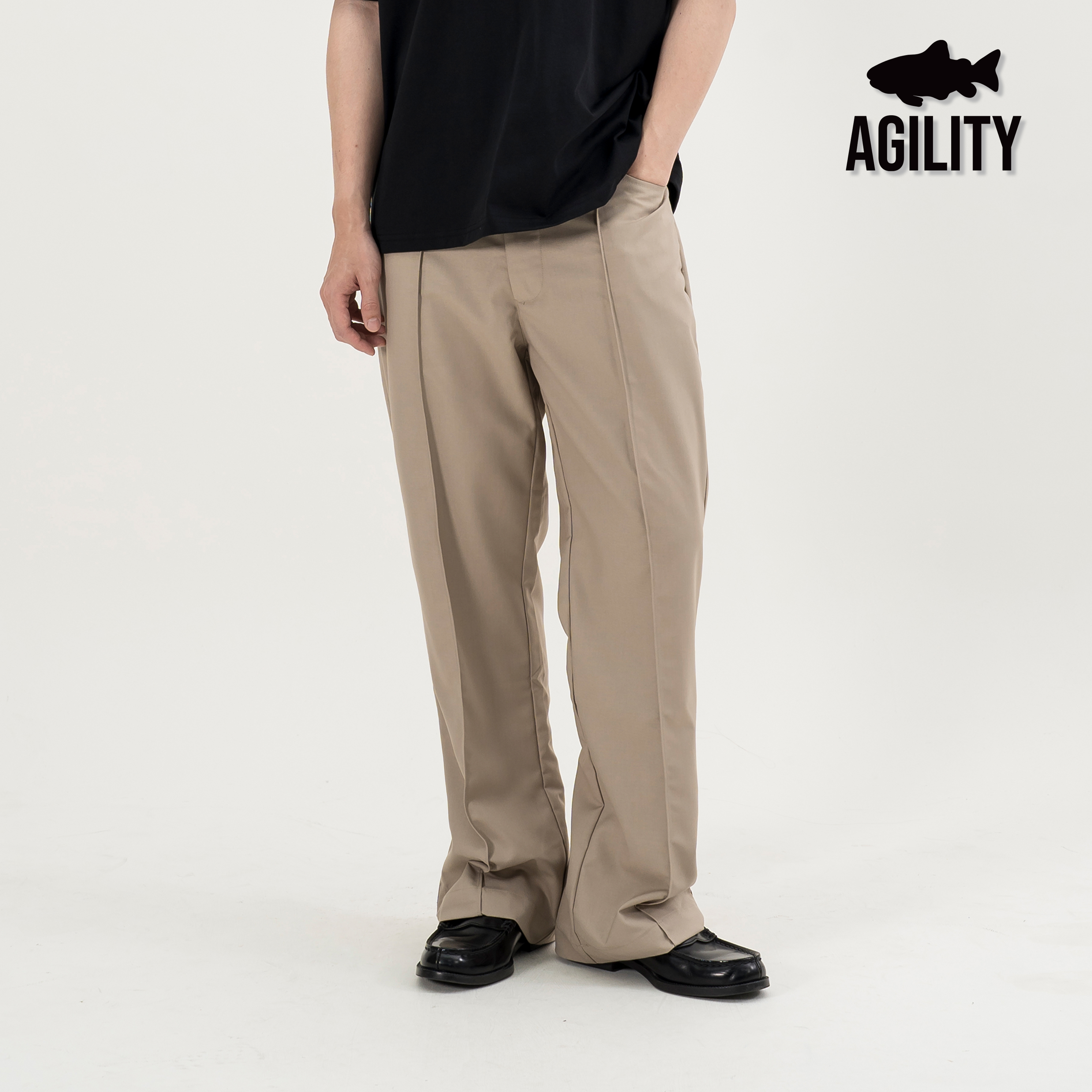 AGILITY BootCut Pleated Pants 褶線 西裝 喇叭長褲 [AC-TP]