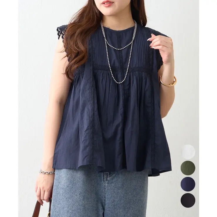 ODO 純棉蕾絲拼接無袖上衣 SUMMER SALE