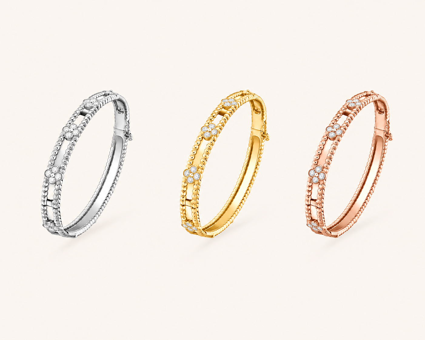 VCA flower moissanite bangle (preorder)