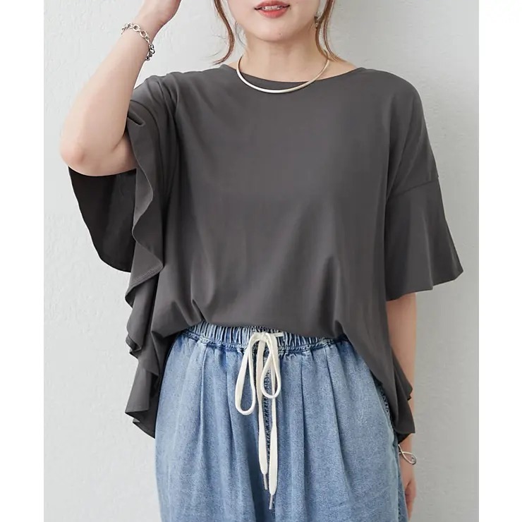 ODO 荷葉袖寬鬆 T-Shirt SUMMER SALE