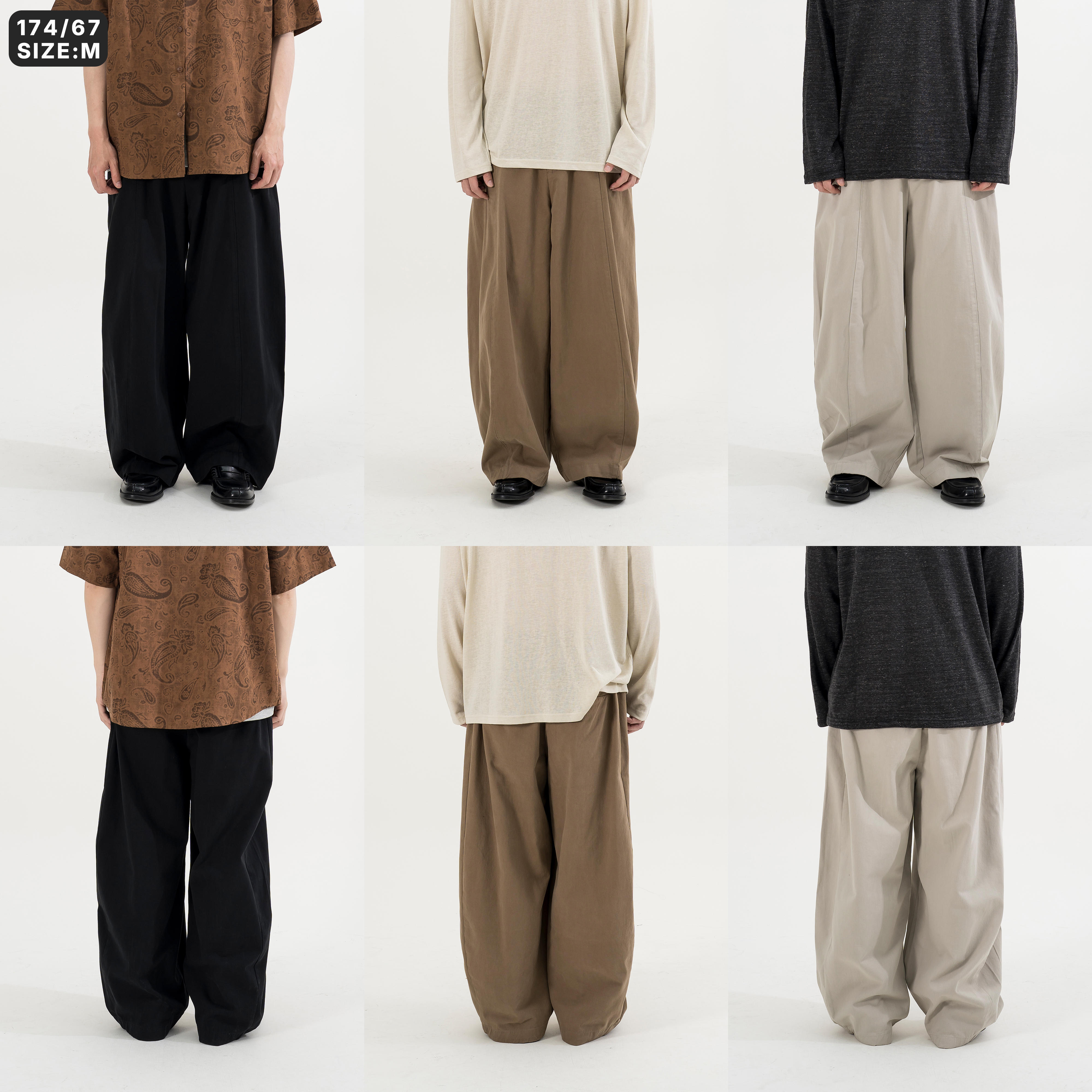 Curved Wide Leg Pants 闊腿 彎刀長褲 [A133]