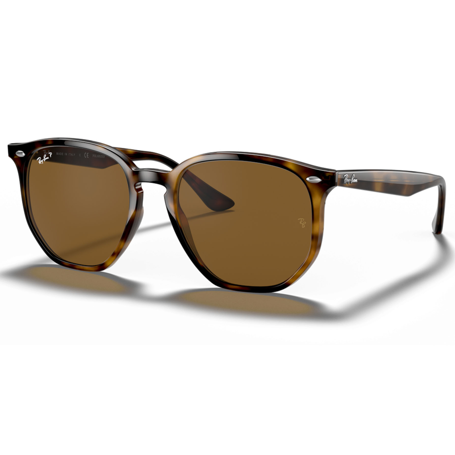 【RayBan】RB4306F 710/83-54mm 六角形偏光太陽眼鏡♥(淺琥珀色|棕色偏光)#E.SO瘦子同款