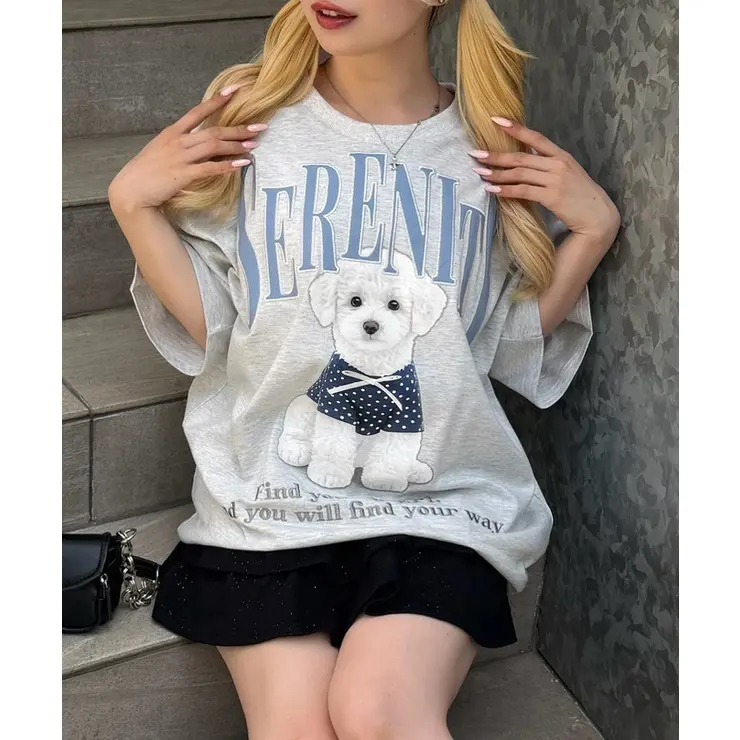 ODO 小狗印花 Oversize T-Shirt SUMMER SALE