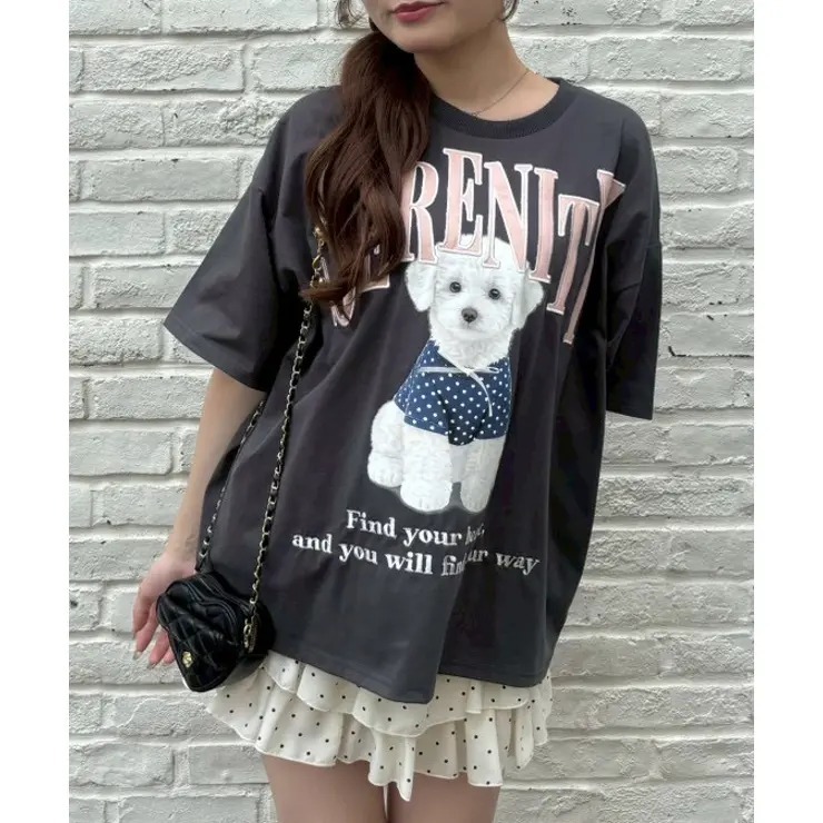 ODO 小狗印花 Oversize T-Shirt SUMMER SALE