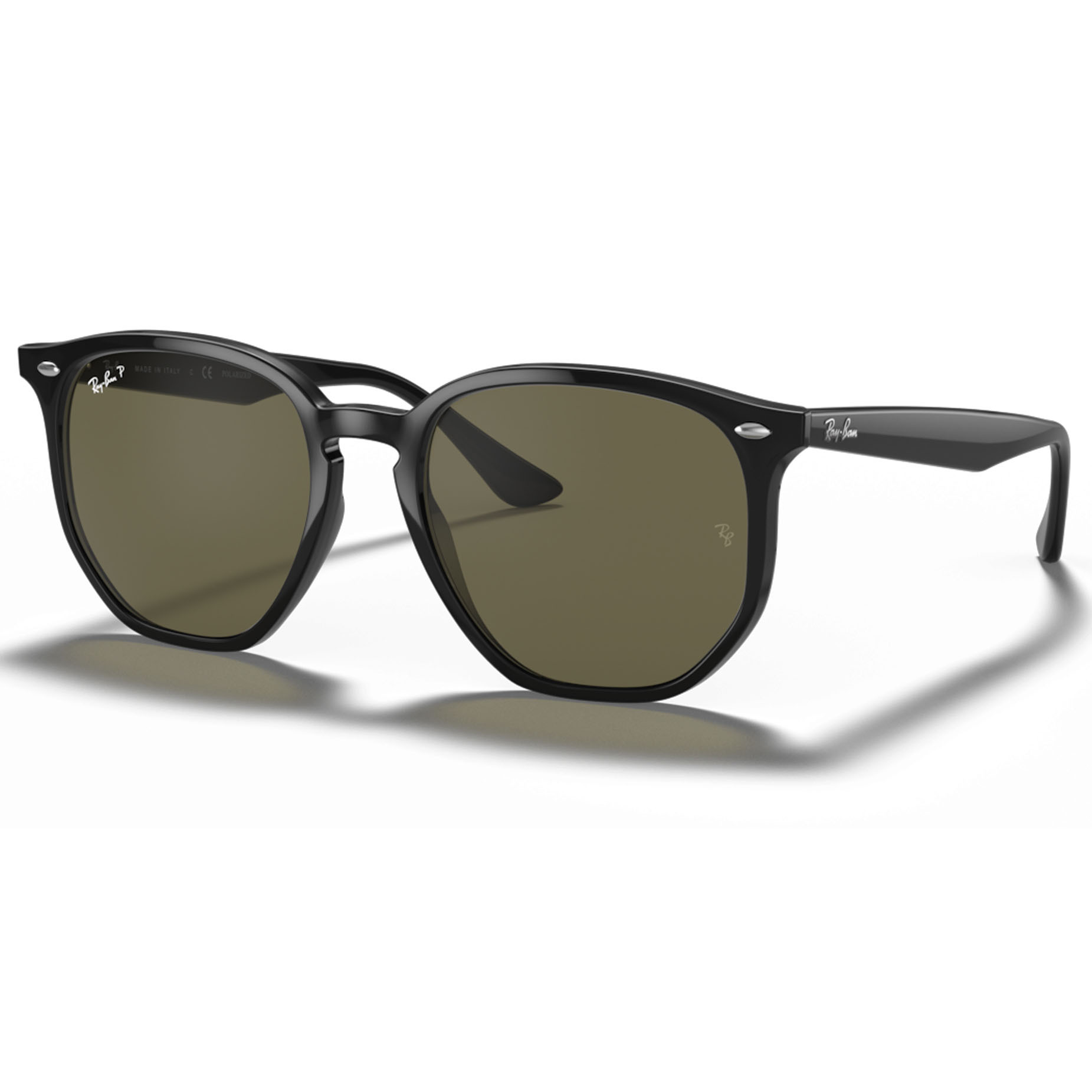 【RayBan】RB4306F 601/9A-54mm 六角形偏光太陽眼鏡♥(黑色|G-15綠色偏光)#E.SO瘦子同款