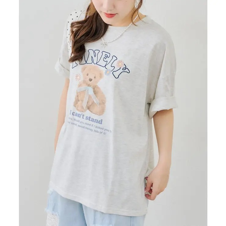 ODO 花花小熊印花 Big T-Shirt SUMMER SALE