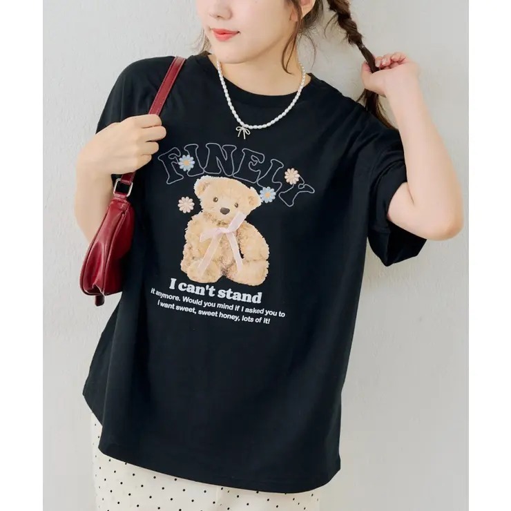 ODO 花花小熊印花 Big T-Shirt SUMMER SALE