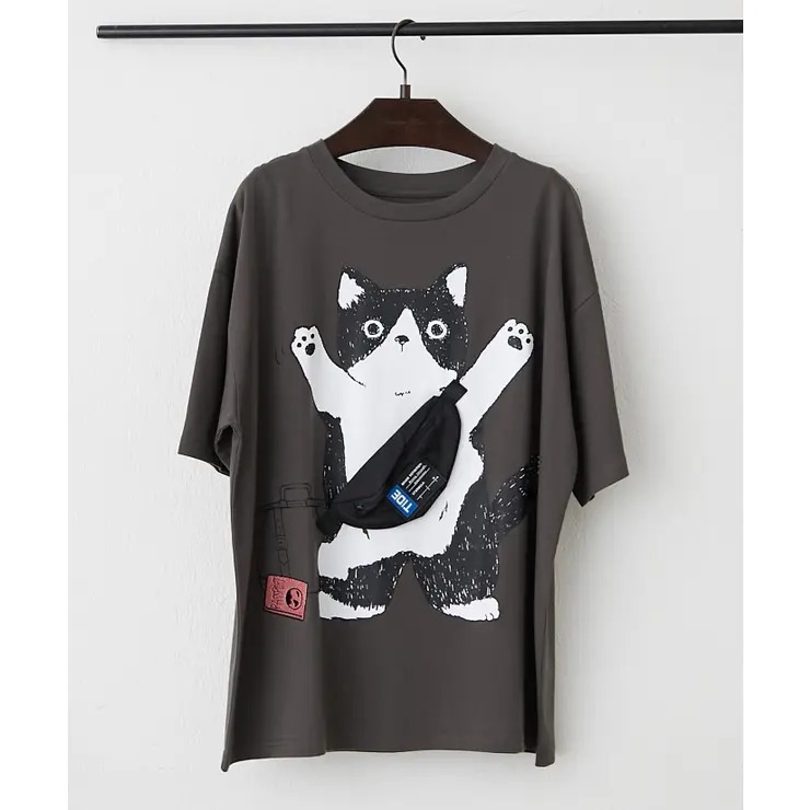 ODO 立體斜孭袋趣味印花 Big T-Shirt SUMMER SALE