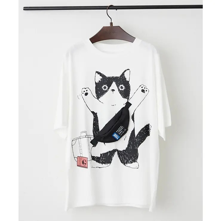ODO 立體斜孭袋趣味印花 Big T-Shirt SUMMER SALE