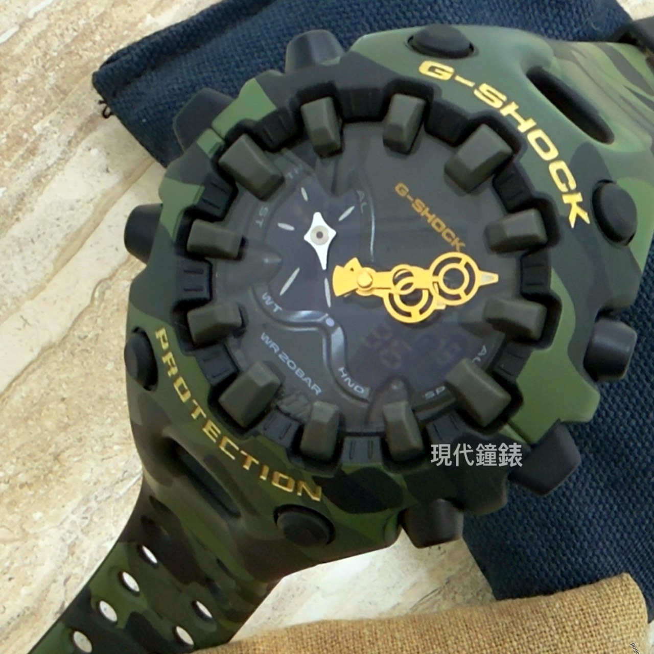 【G-SHOCK】Bold Camo 迷彩金系列手錶GA-V01CMG-3A 58.2mm 現代鐘錶