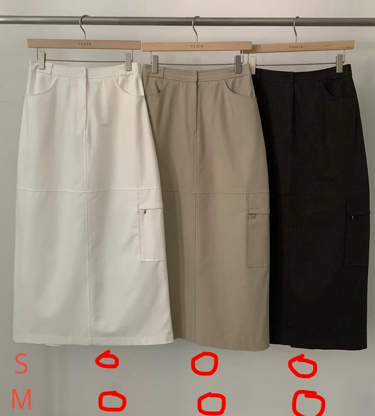 VR6446 斯文側拉鏈口袋長裙 *特價貨品不設退換*