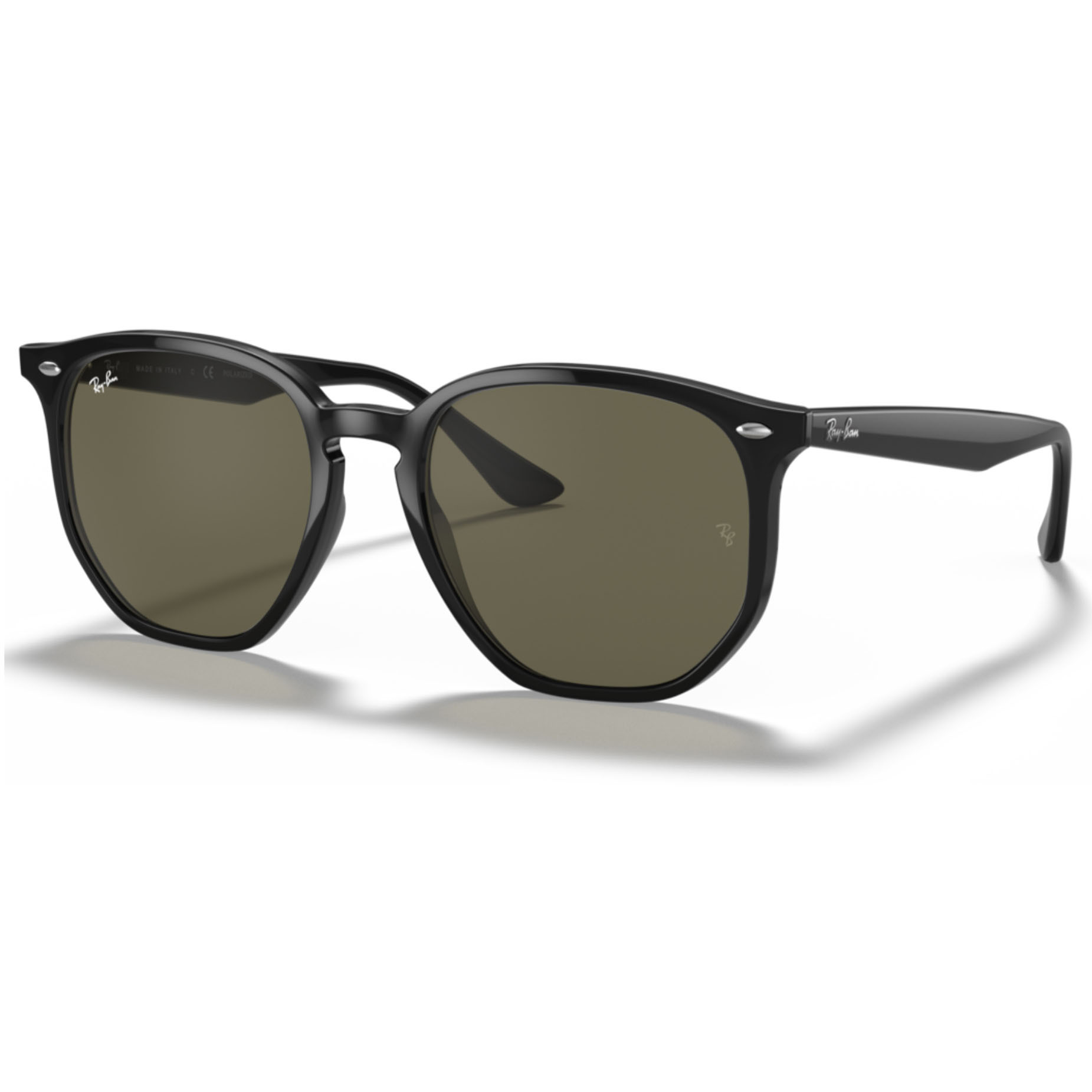 【RayBan】RB4306F 601/71-54mm 時尚六角形太陽眼鏡♣(黑色|經典綠色)#E.SO瘦子同款
