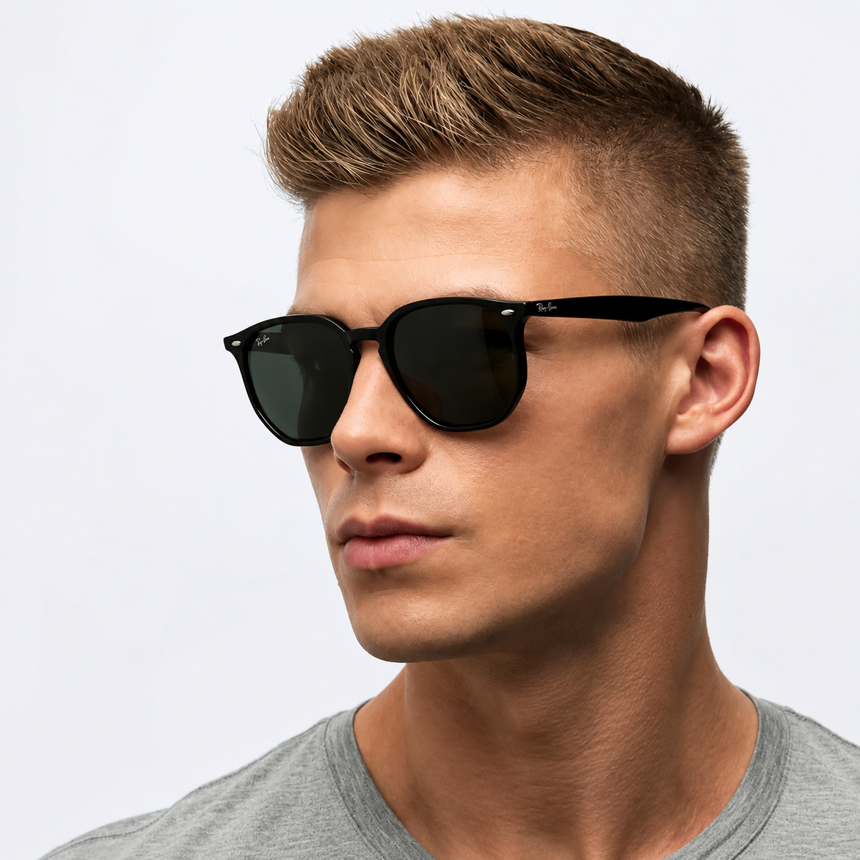 【RayBan】RB4306F 601/71-54mm 時尚六角形太陽眼鏡♣(黑色|經典綠色)#E.SO瘦子同款