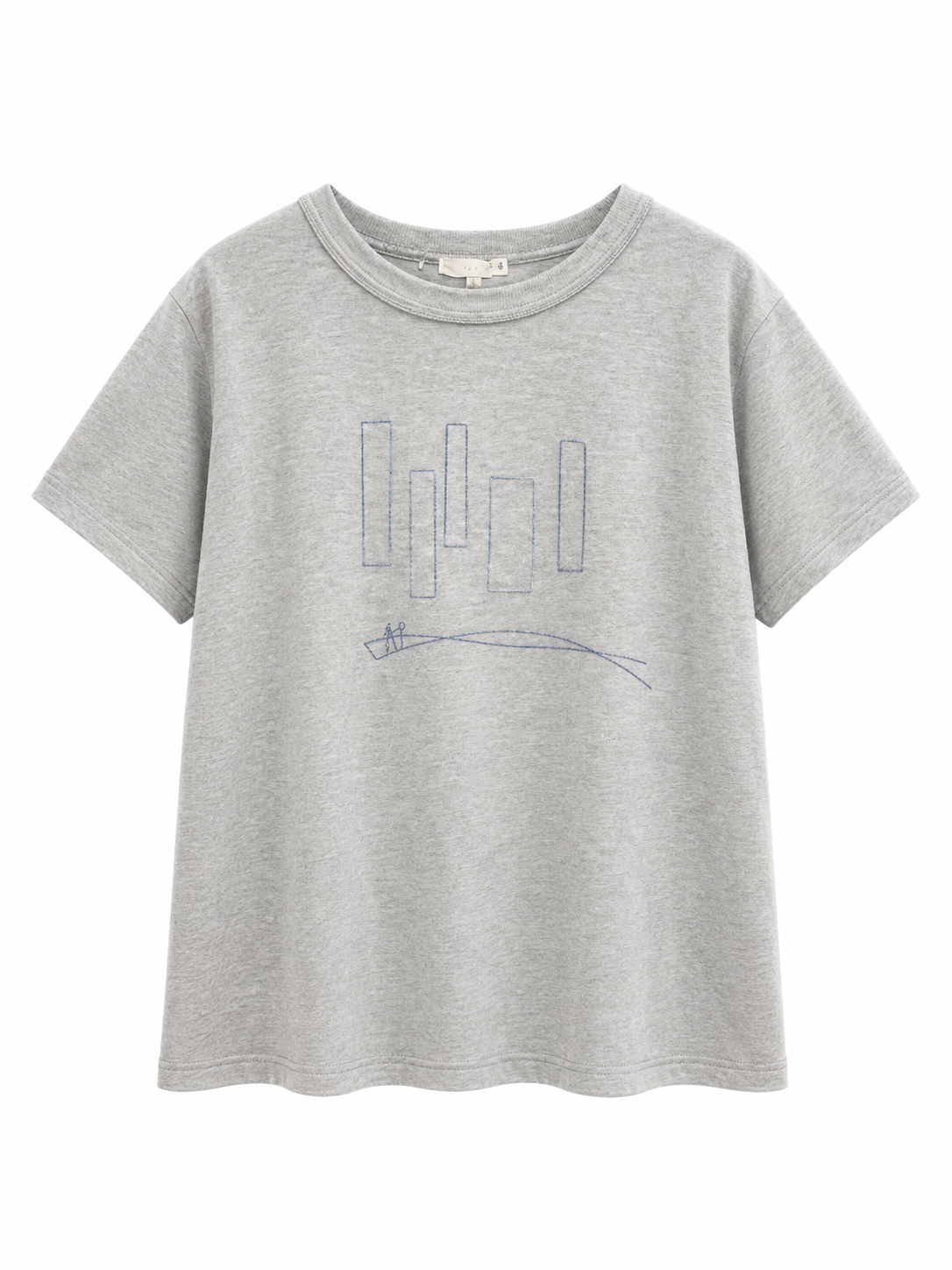幾何方圖刺繡T-shirt