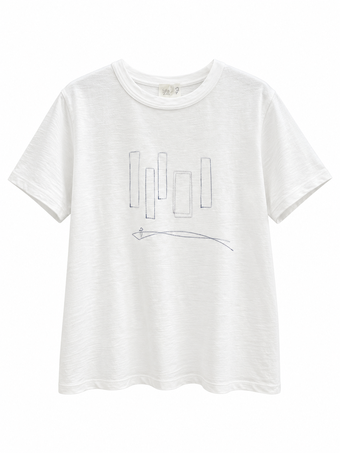 幾何方圖刺繡T-shirt