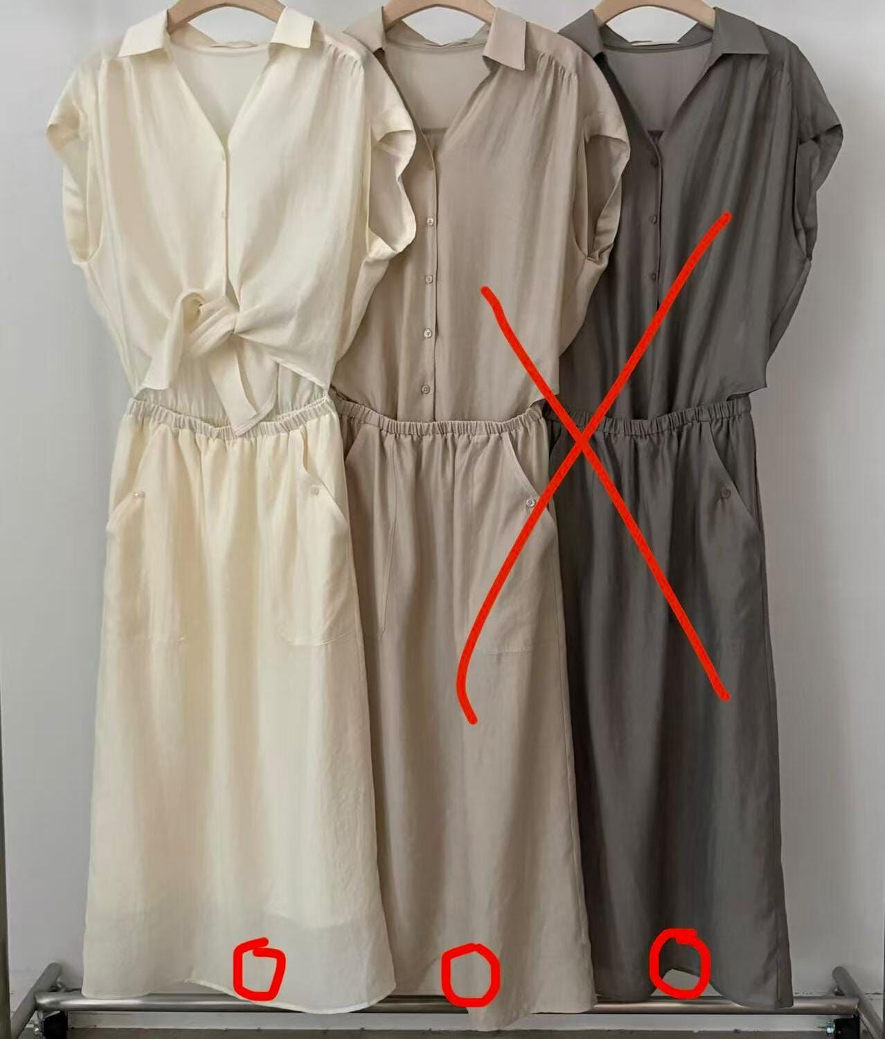 VR6448 V領襯衫長裙 *特價貨品不設退換*
