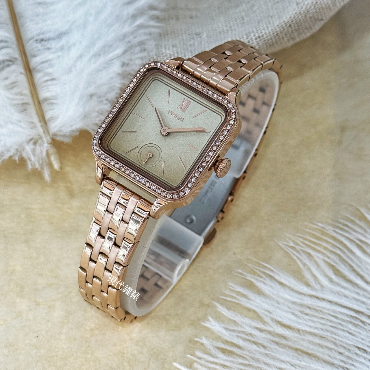 【FOSSIL】Colleen 時光方格漸層女錶BQW8046 28mm 現代鐘錶