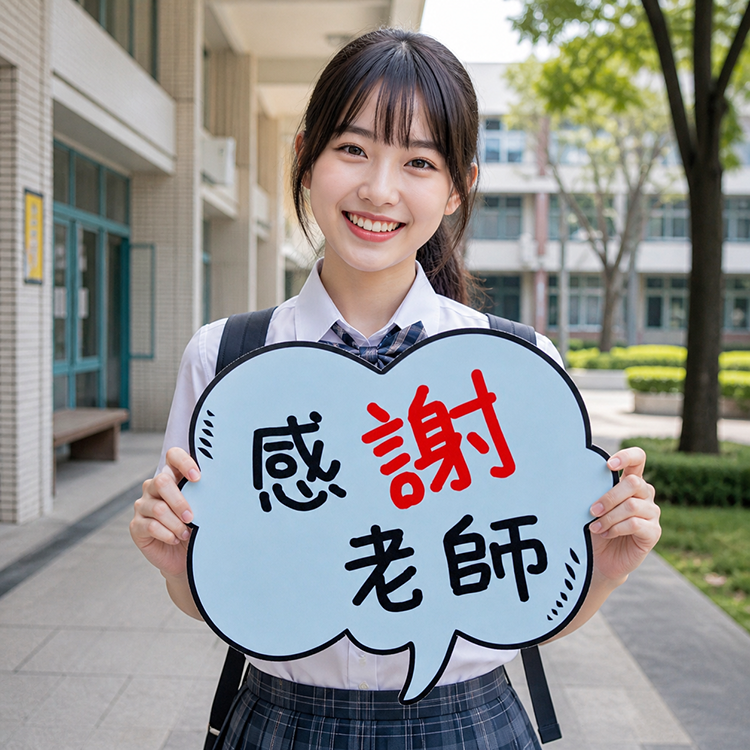 畢業拍照道具,感謝老師
