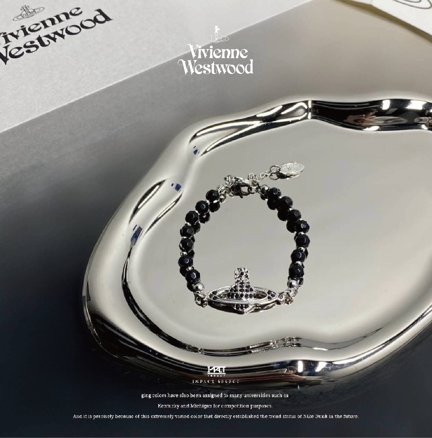 Vivienne Westwood 西太后 Messaline Bracelet 土星黑瑪瑙手鍊