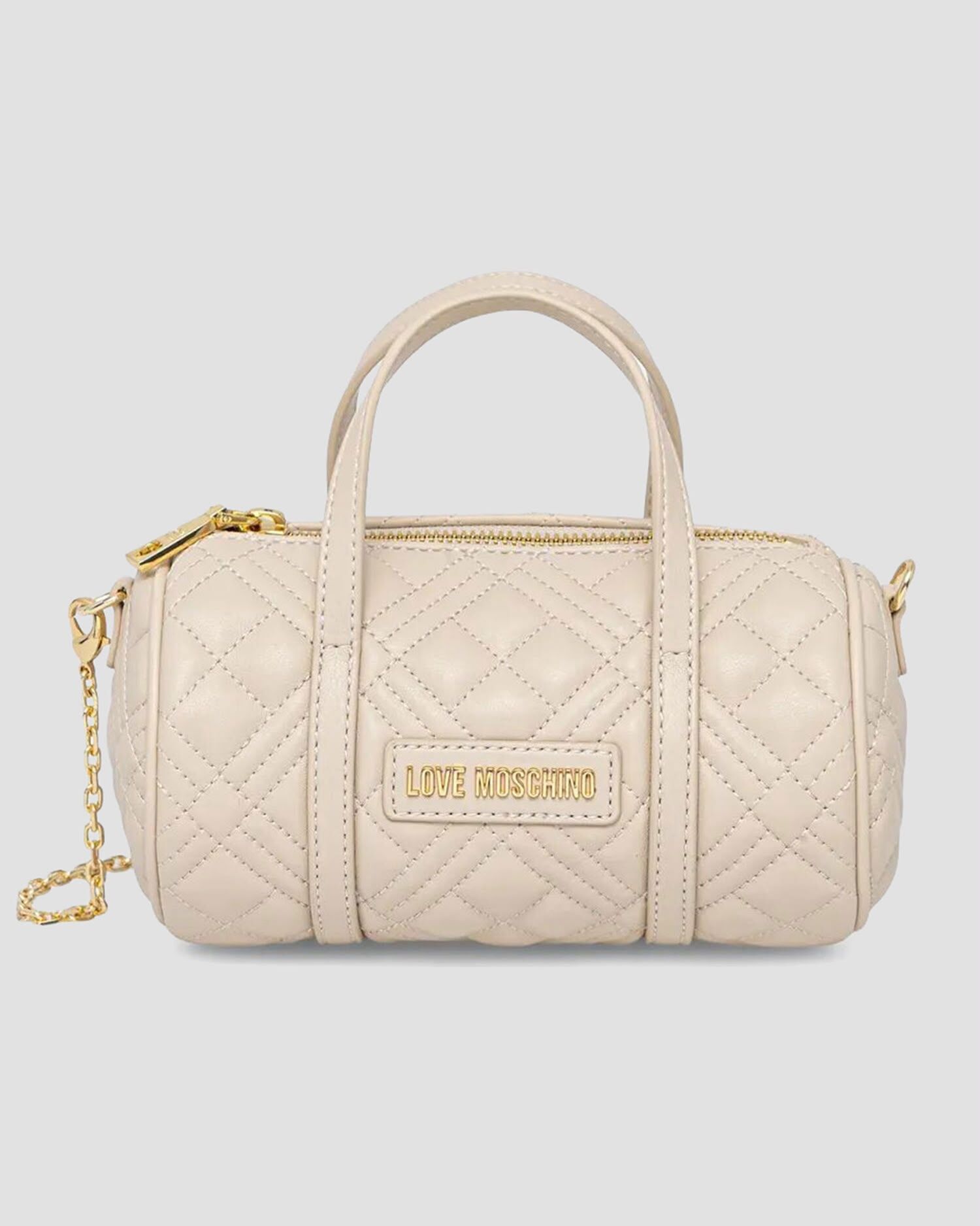 【預購】Love Moschino H0719504 米色圓筒包（19x15x10cm）