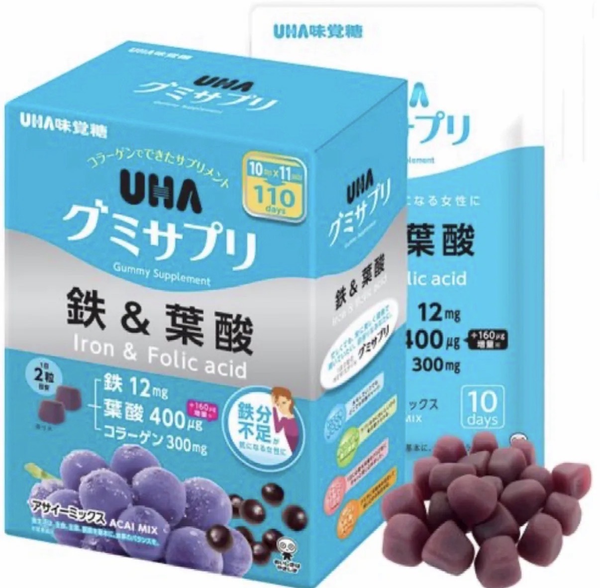 【Costco限定】JP UHA 鐵及葉酸味覺糖 巴西莓味 1439 TK260719