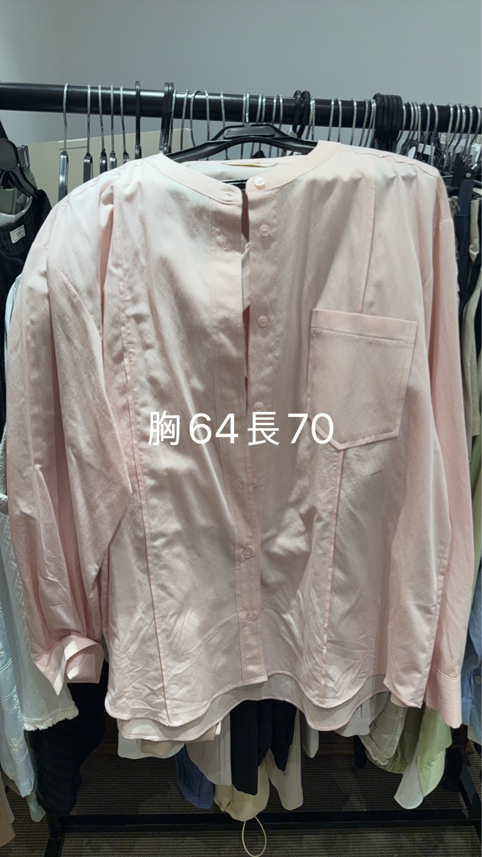 VR6464 假兩件透膚襯衫 *特價貨品不設退換*