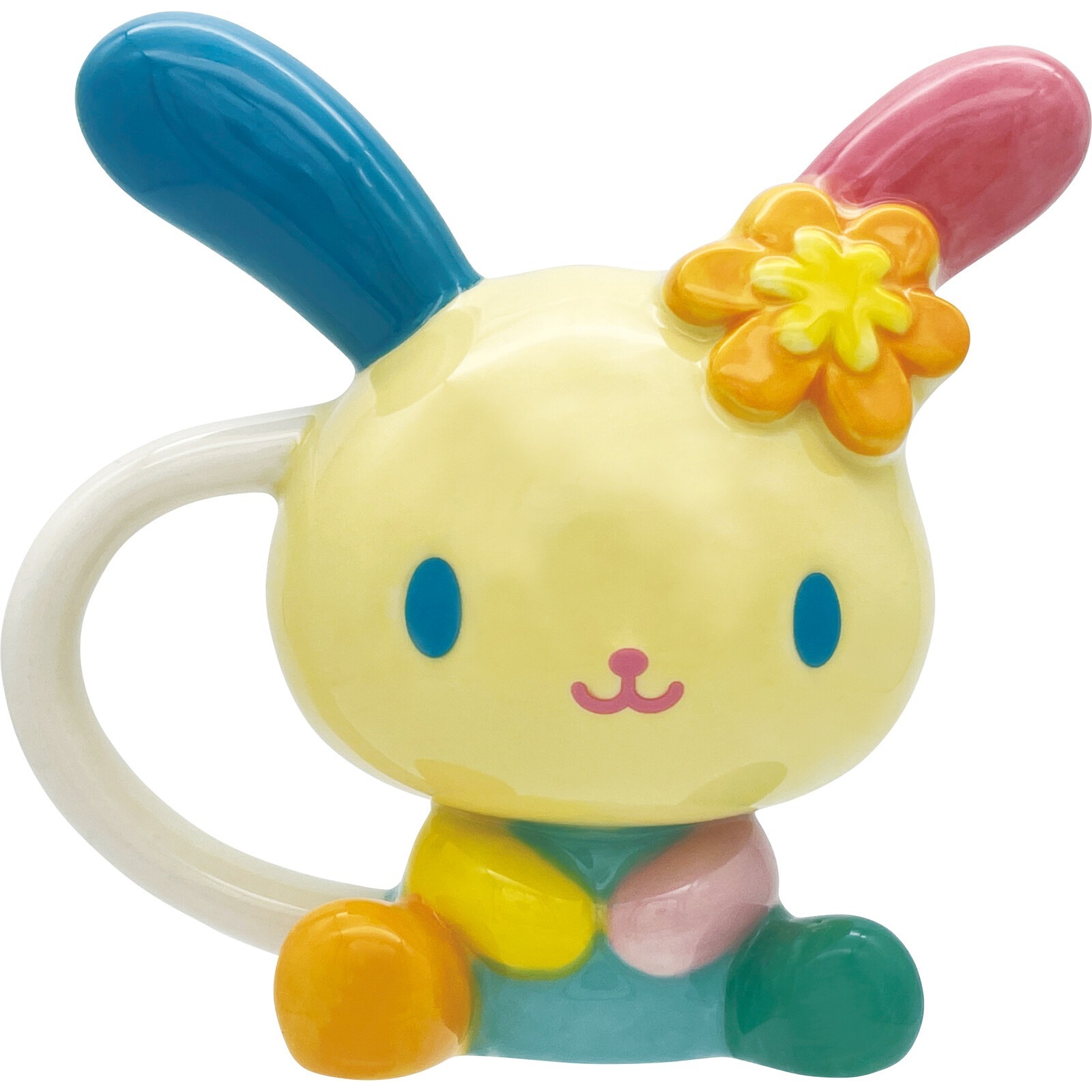 日本 Sanrio Usahana 彩虹兔 有耳陶瓷杯
