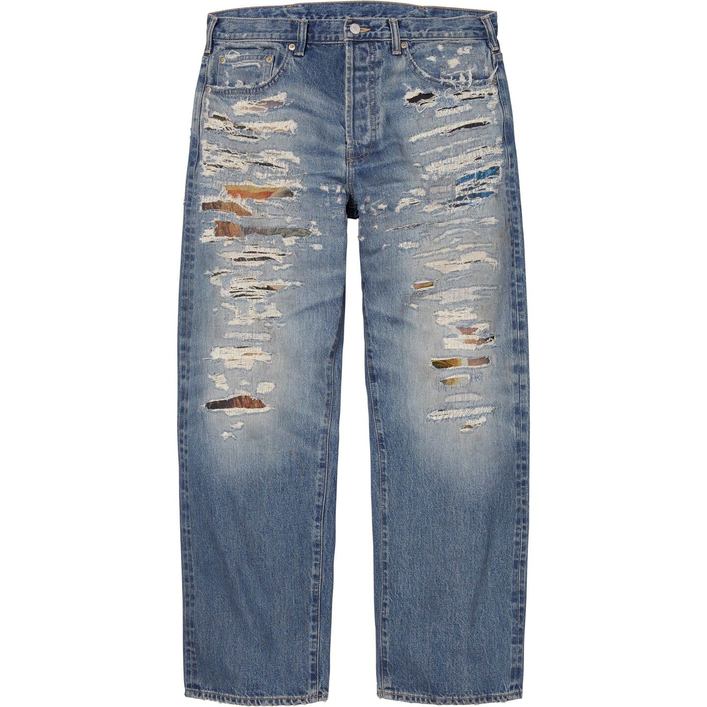 【代購】Supreme x MM6 Maison Margiela SS26 WEEK4 Distressed Loose Fit Selvedge Jean Jeans Unisex SUP-SS26-111