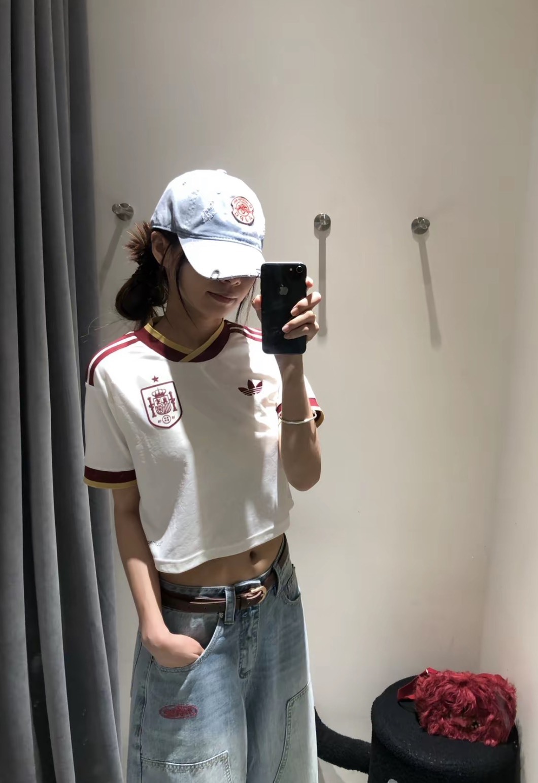 【代購/高街辣妹】 Adidas 西班牙客場復刻短款圓領吸濕排汗短袖 T恤 KE8078 女款