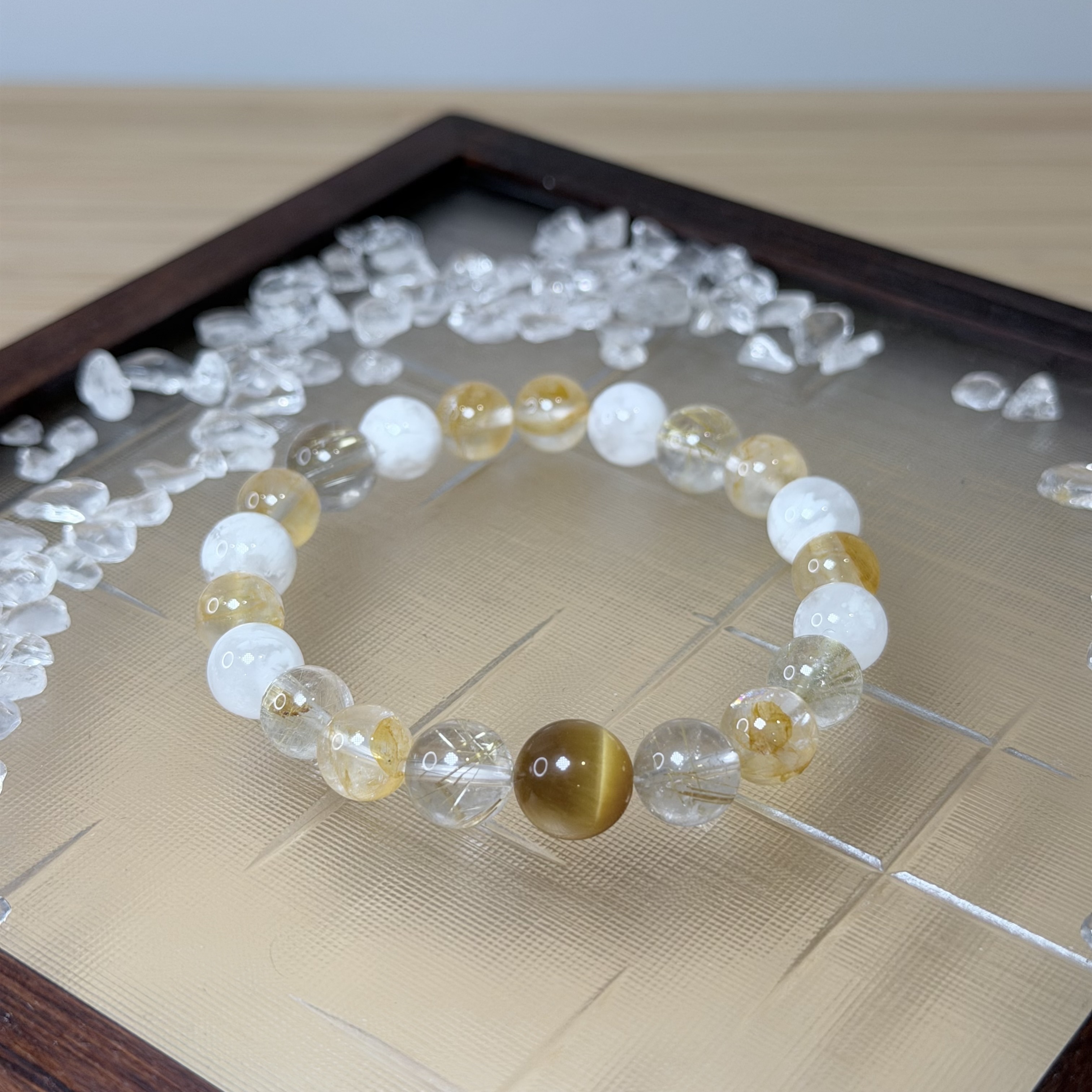 帝王財庫｜金虎眼＋黃膠花＋金髪晶＋白幽靈