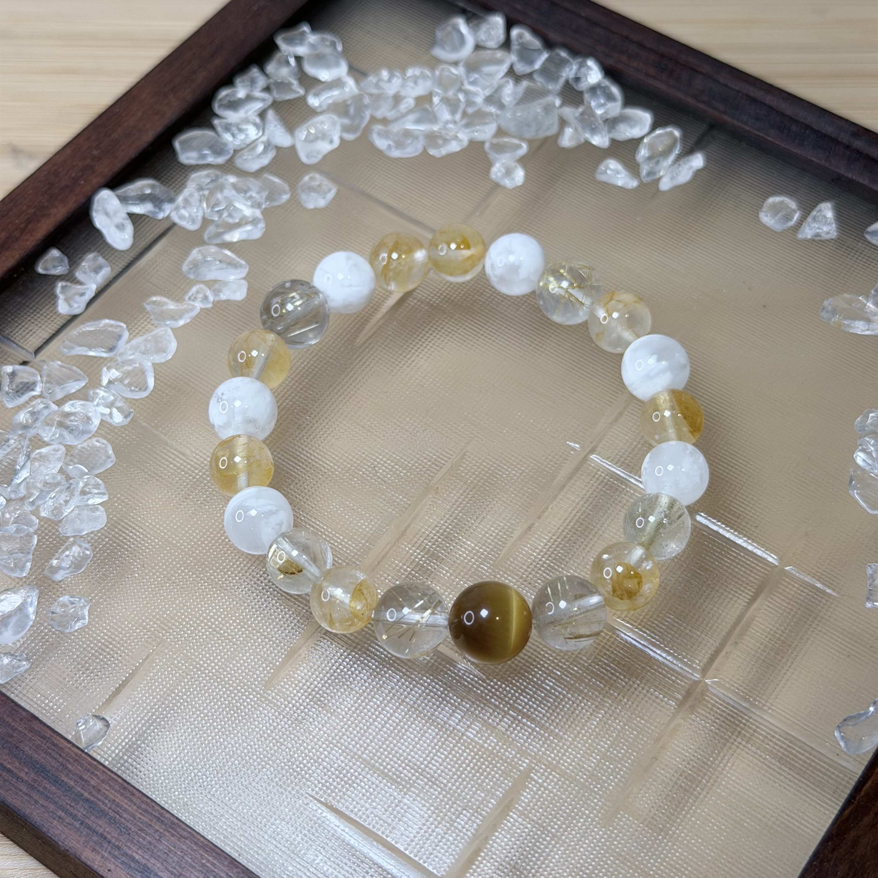 帝王財庫｜金虎眼＋黃膠花＋金髪晶＋白幽靈