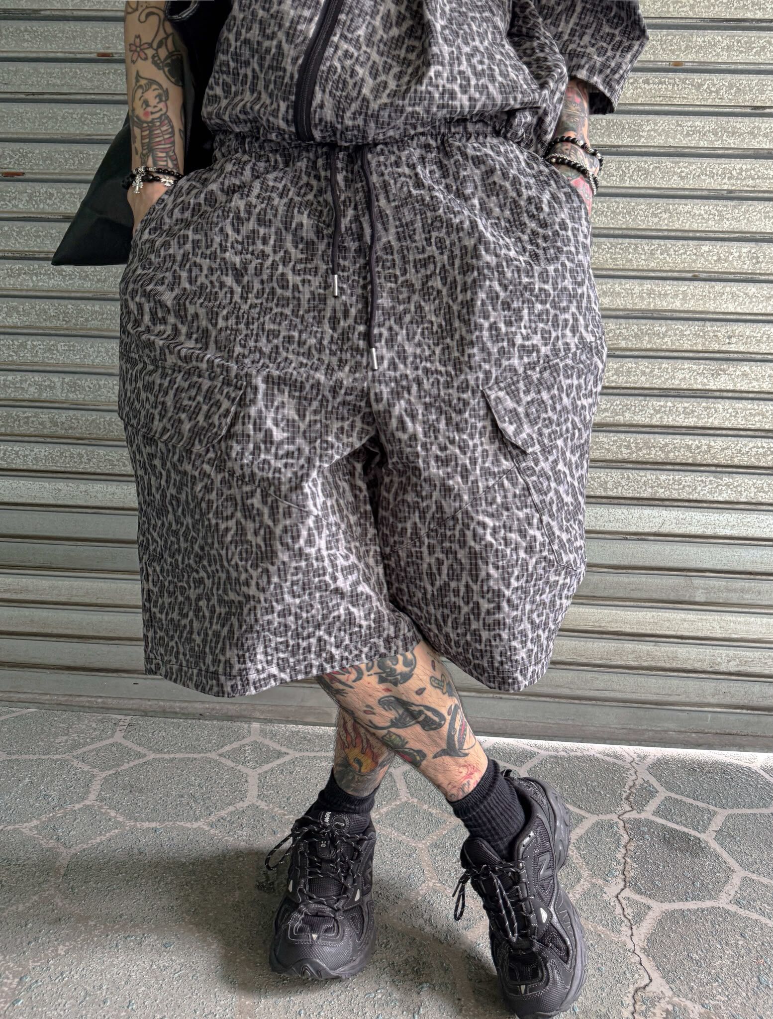 豹紋工裝短褲 C_y-161P
