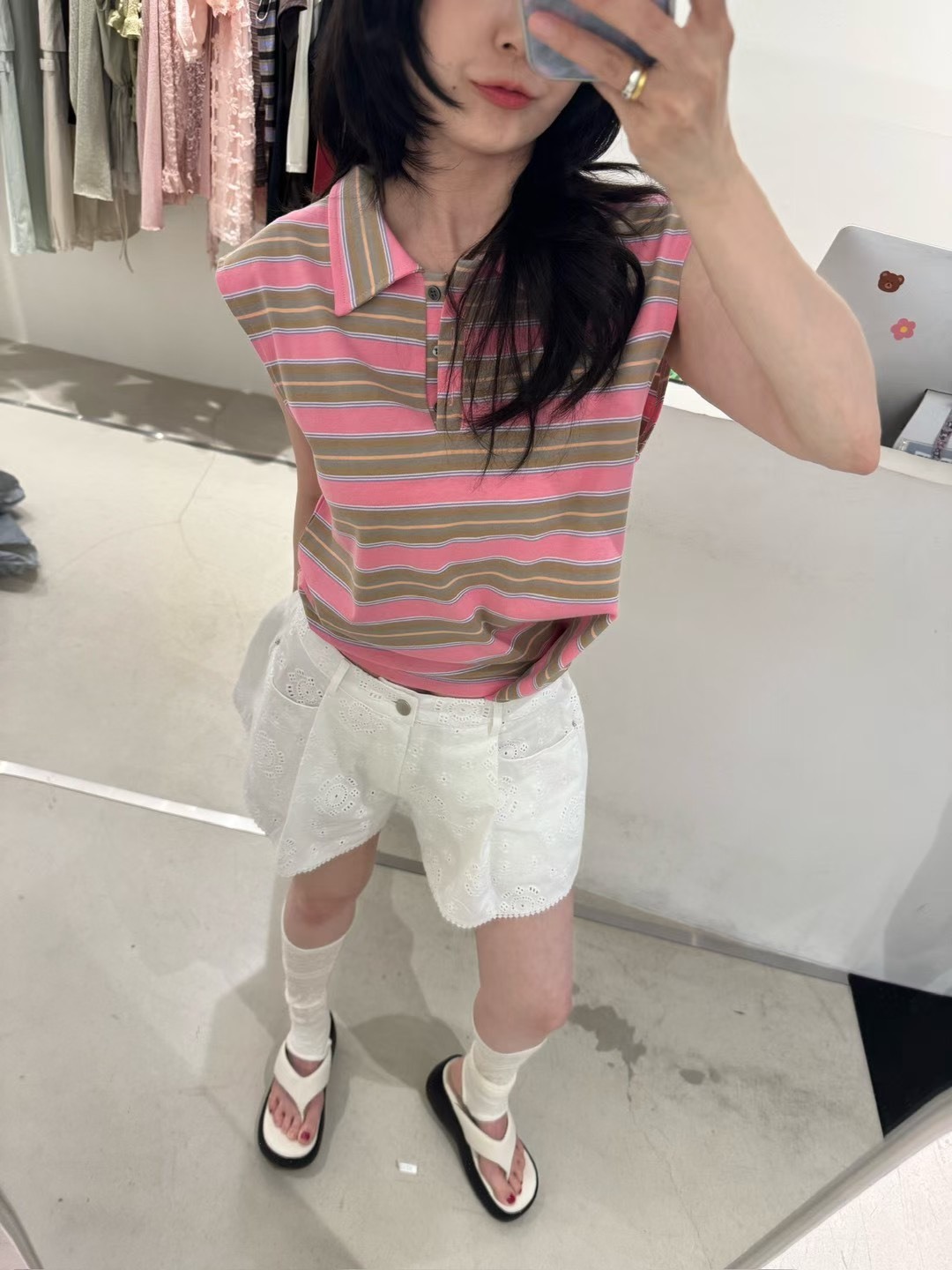 半袖POLO條紋衫