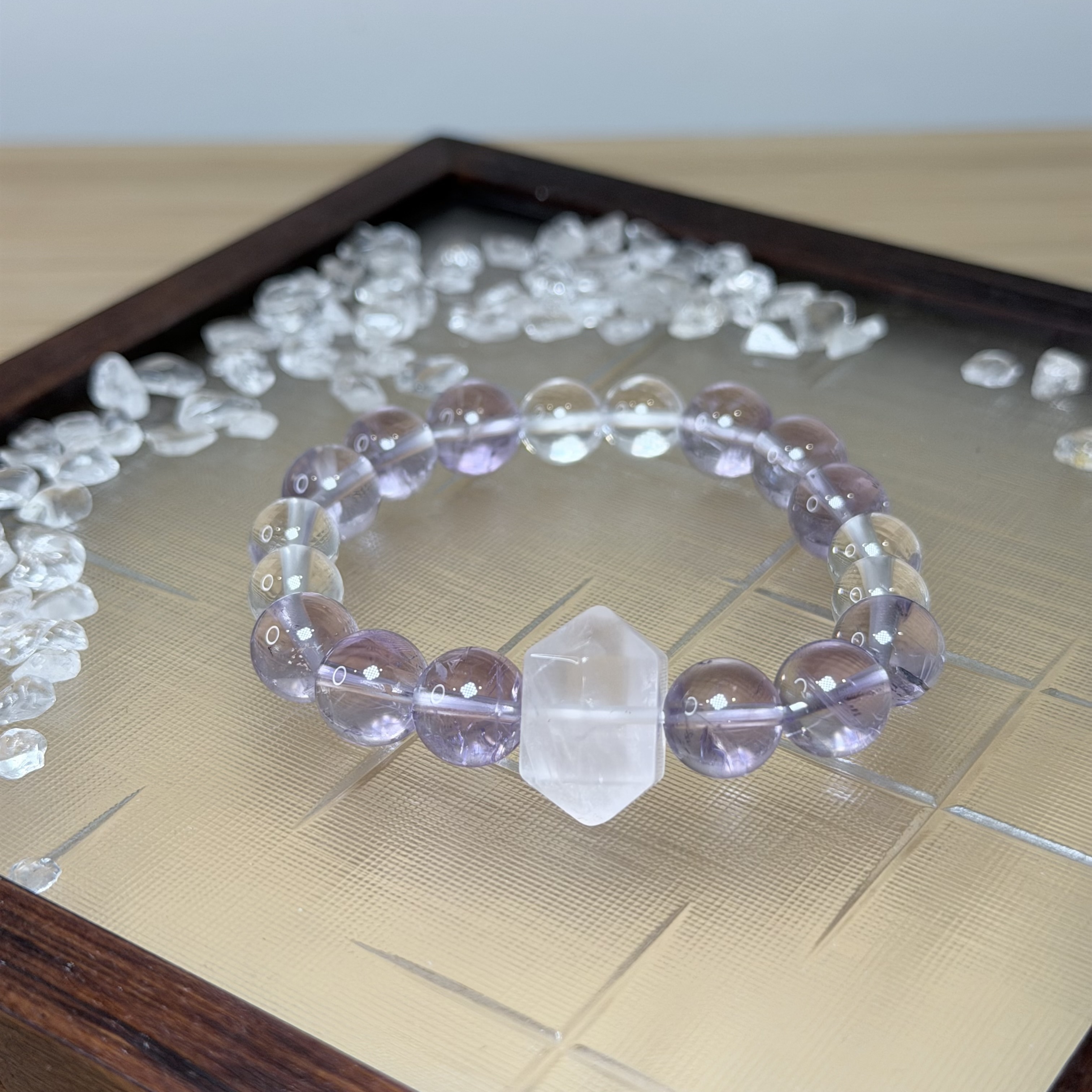 法式歐蕾｜粉水晶＋玻利維亞紫水晶＋白水晶