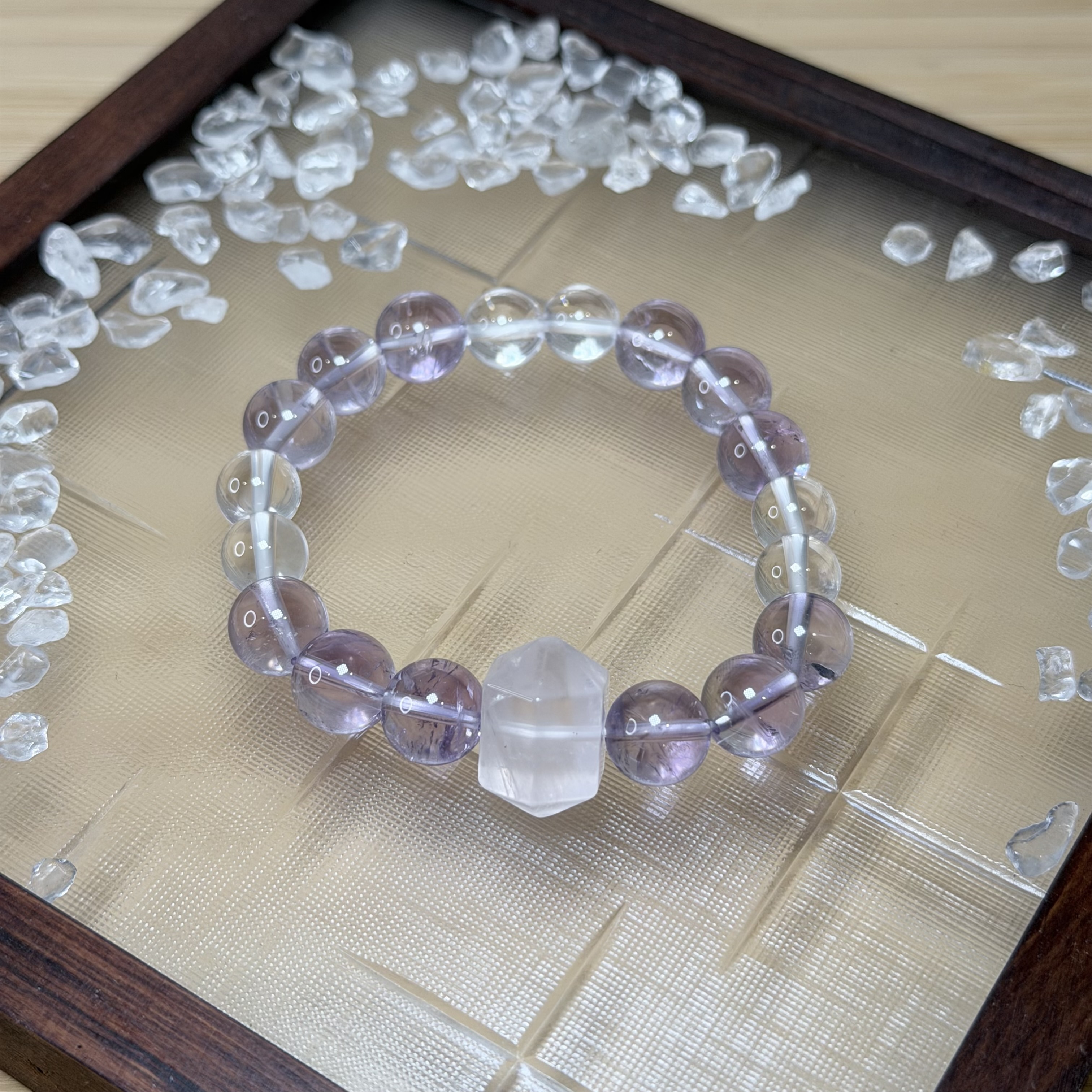 法式歐蕾｜粉水晶＋玻利維亞紫水晶＋白水晶