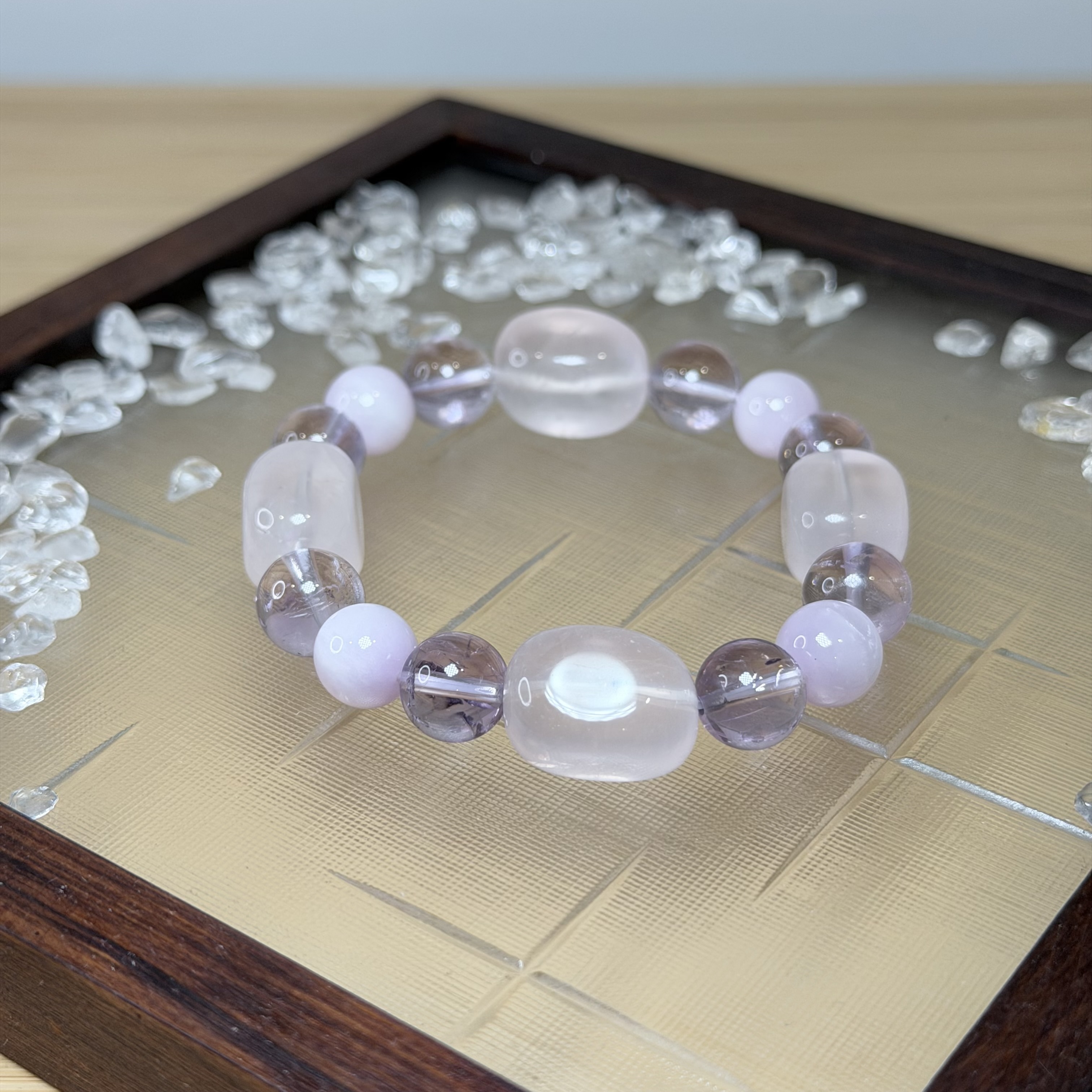 維納斯得晨曦｜粉水晶＋玻利維亞紫水晶＋紫鋰輝