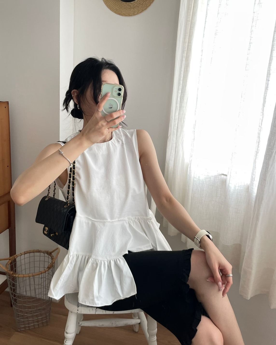 不規則寬襬背心