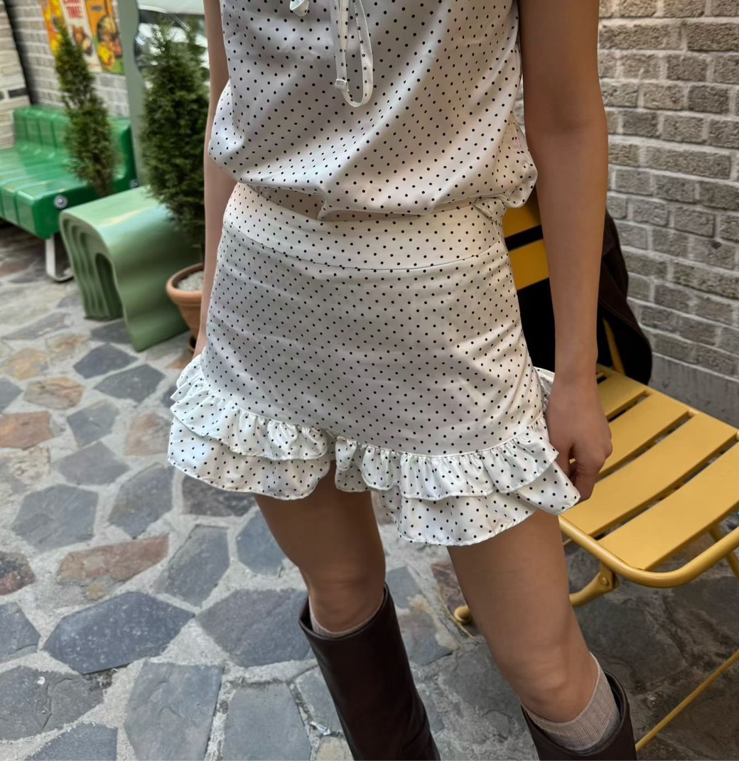 內安全褲點點短裙