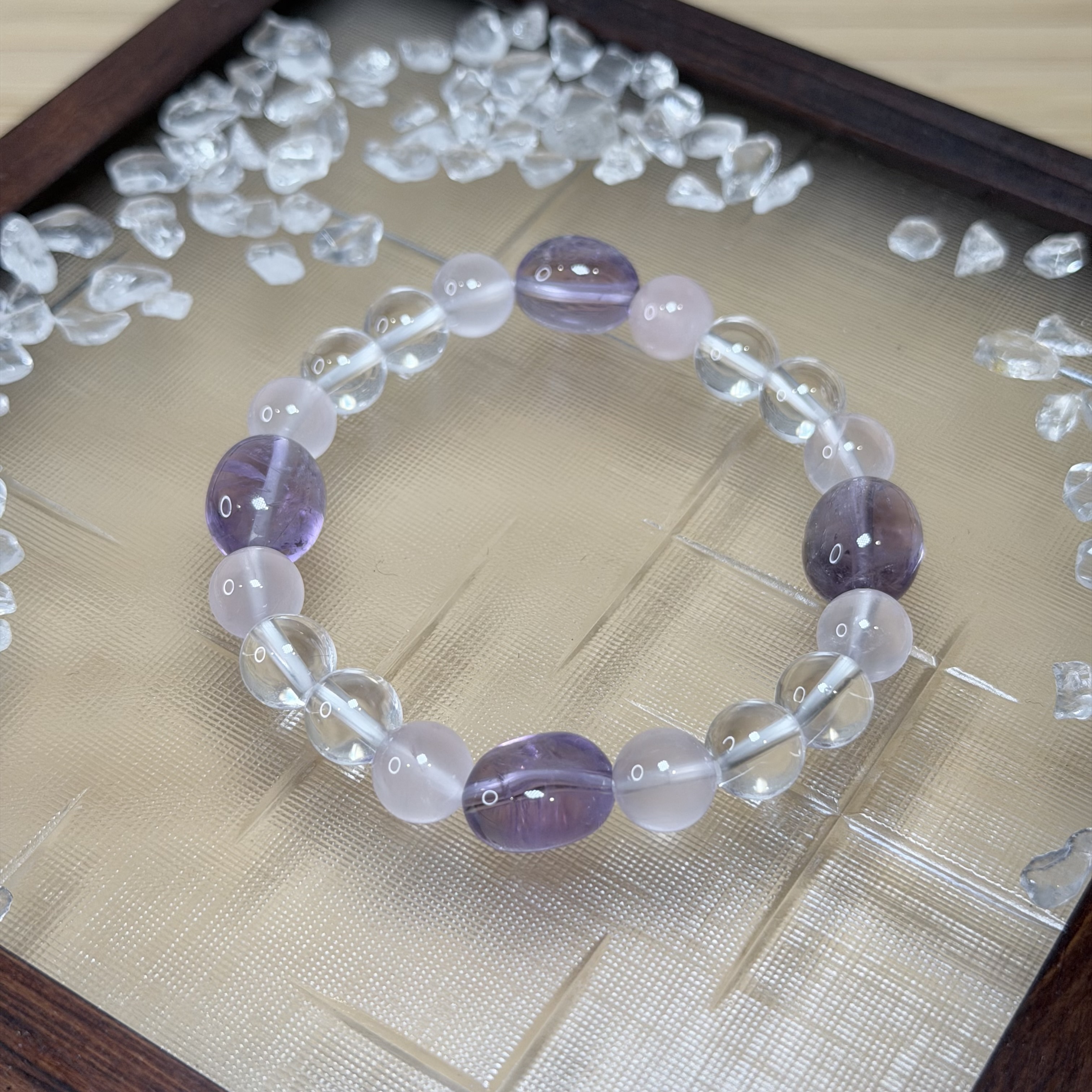 微醺軟糖｜紫水晶＋粉水晶＋白水晶