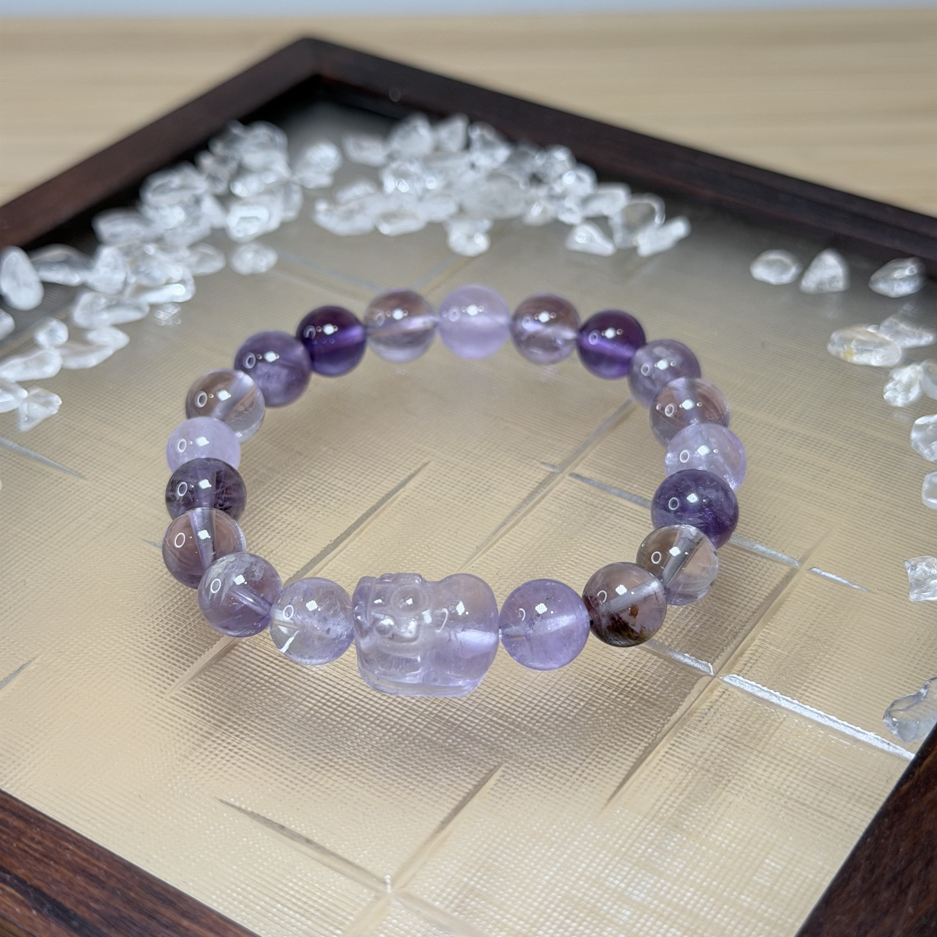紫晶滿貫｜玻利維亞紫水晶＋紫幽靈＋紫兔毛＋薰衣草＋紫塔晶＋烏拉圭紫水晶＋貔貅