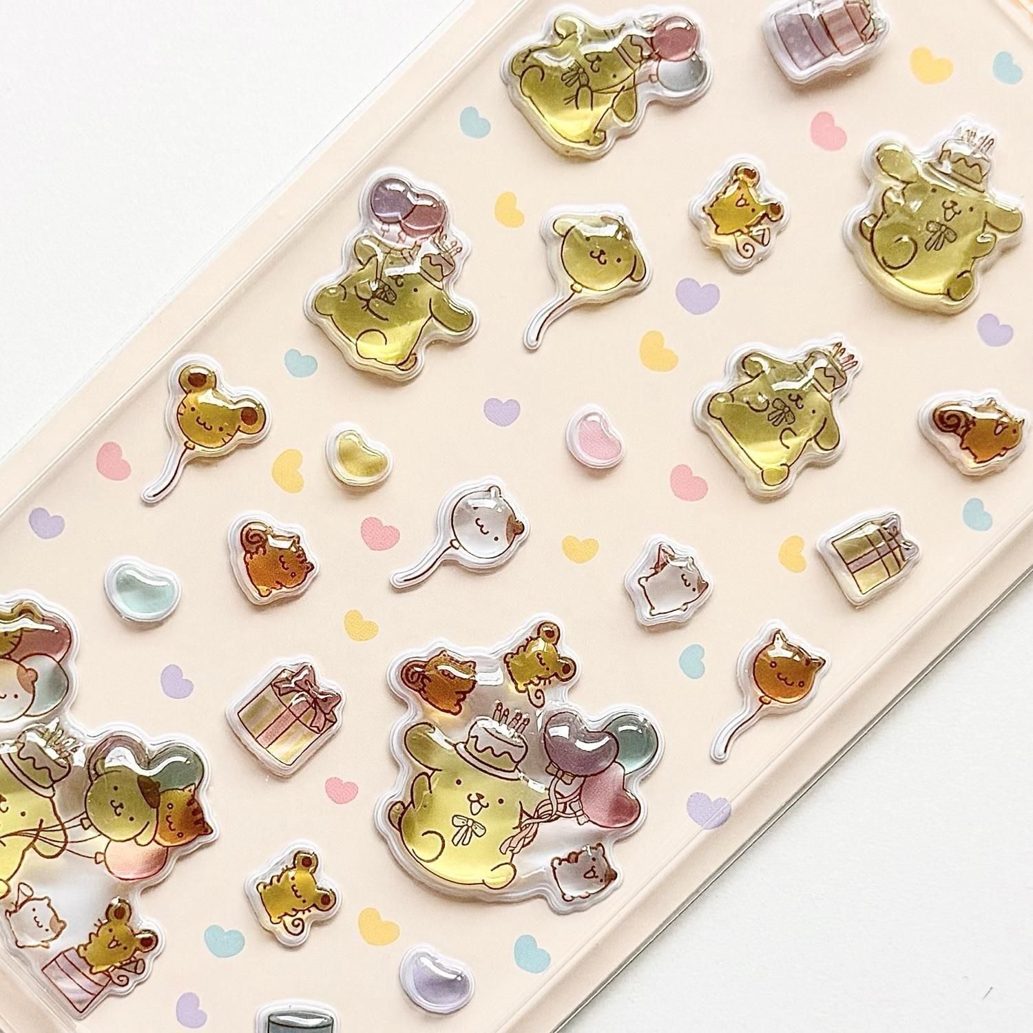 日本 Sanrio Pom Pom Purin 布甸狗 30周年系列 - 立體貼紙