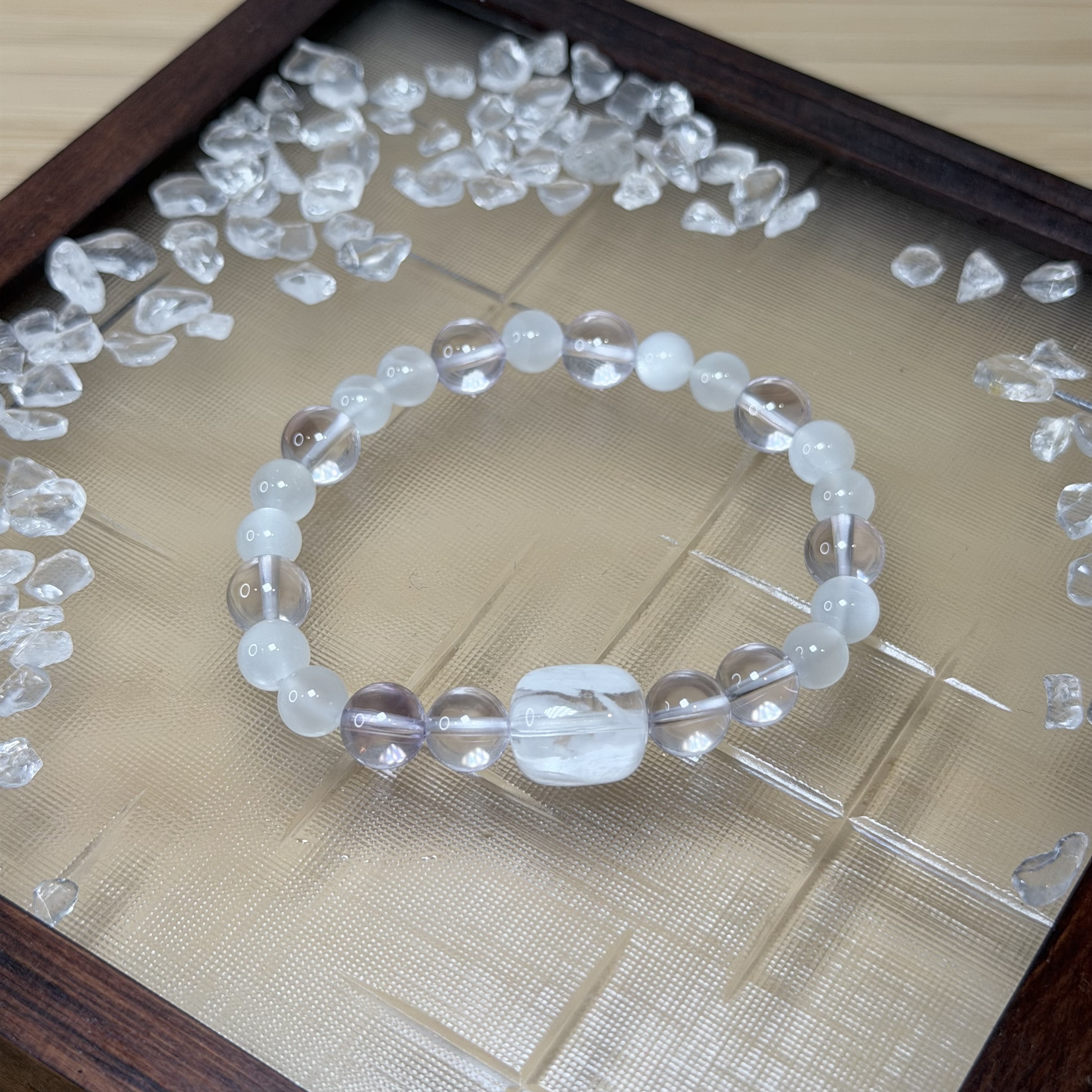 淨雪初霽｜白水晶＋白幽靈＋白月光