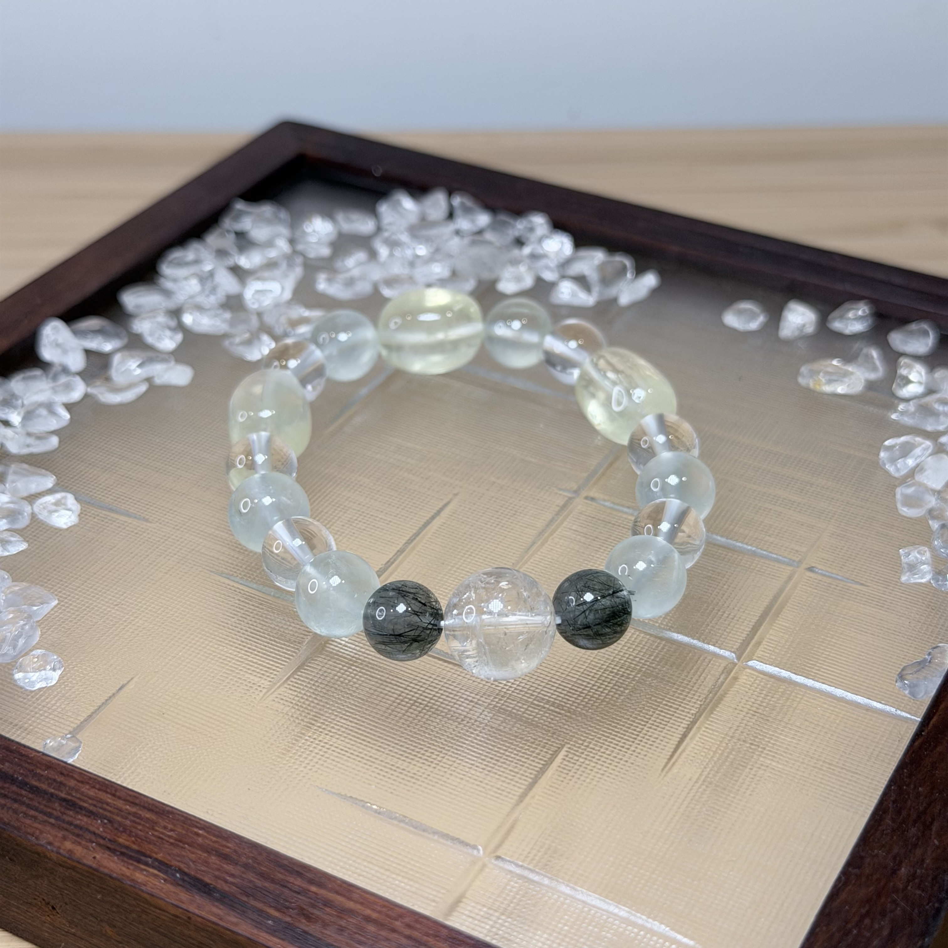 青檸日光｜黃水晶＋葡萄石＋白水晶＋黃阿賽＋綠髮晶