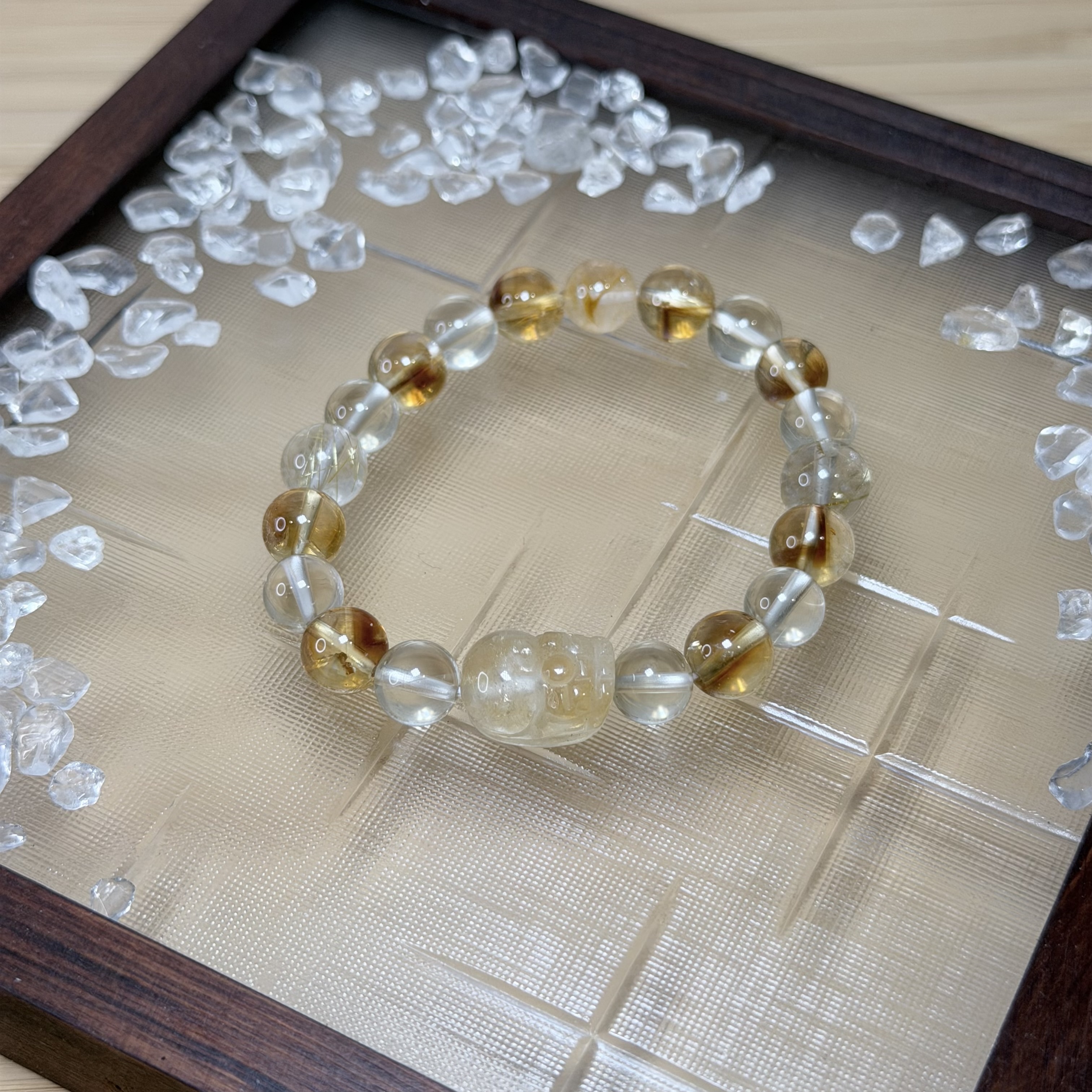 金曜神獸｜金髪晶＋檸檬黃水晶＋黃塔晶＋黃膠花＋貔貅