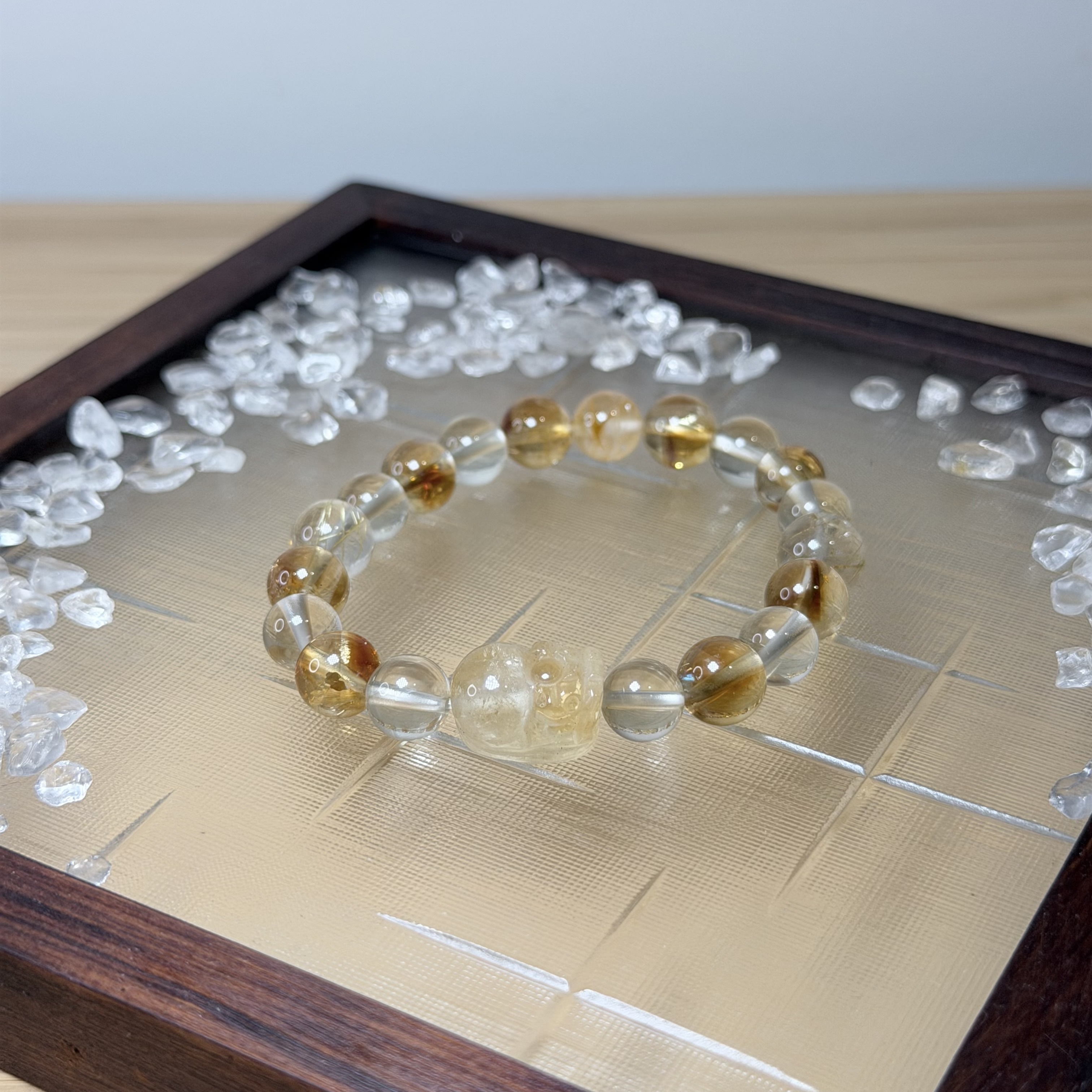 金曜神獸｜金髪晶＋檸檬黃水晶＋黃塔晶＋黃膠花＋貔貅