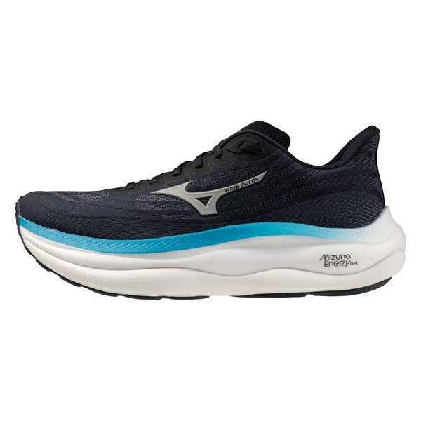 Mizuno 美津濃 Wave Sky 9 J1GC250263 男 慢跑鞋 支撐 緩震 厚底 藍 黑