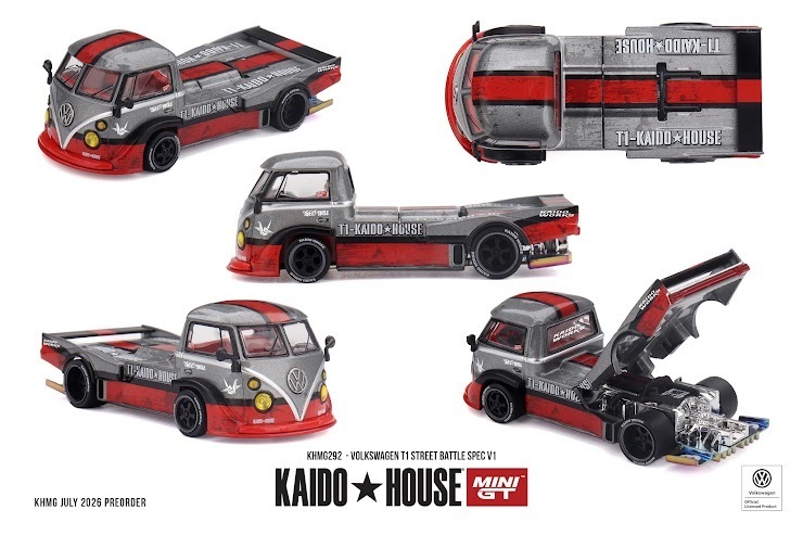 PO-$135 * MINI GT * 1:64 KHMG292 Volkswagen T1  Street Battle Spec V1