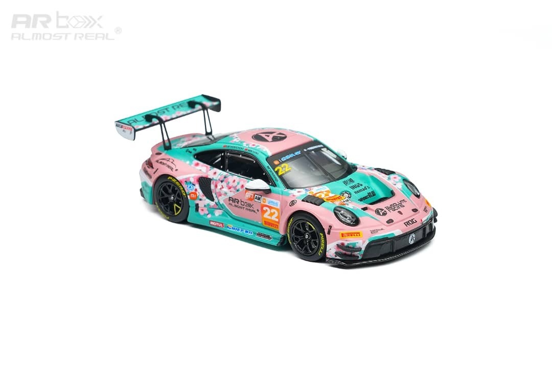 PO-$208 * AR BOX * 1:64 PORSCHE 911 GT3 R 2026 #22 CHINA GT NINGBO ABSOLUTE RACING PINK PEACH BLOSSOM LIVERY