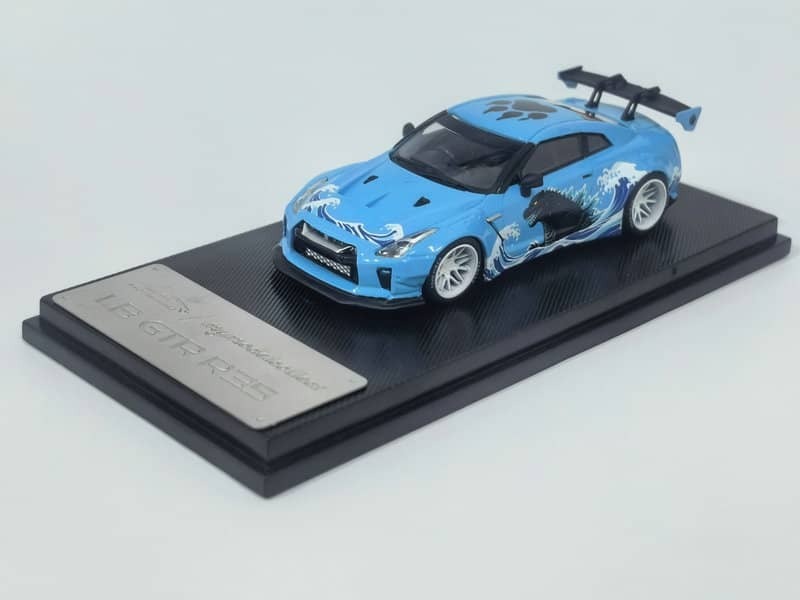 PO-$170 * MODEL COLLECT * 1:64 NISSAN GT-R R35 LB BLUE GODZILLA
